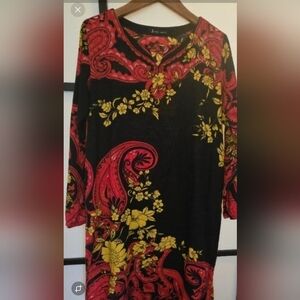 NWOT Vibrant, Ethnic, Dress with  100% Cotton SLIT ON SIDE Made In PAKISTAN